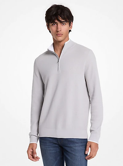 Cotton Quarter-Zip Sweater