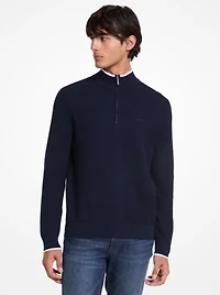 Cotton Quarter-Zip Sweater