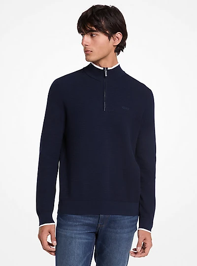 Cotton Quarter-Zip Sweater