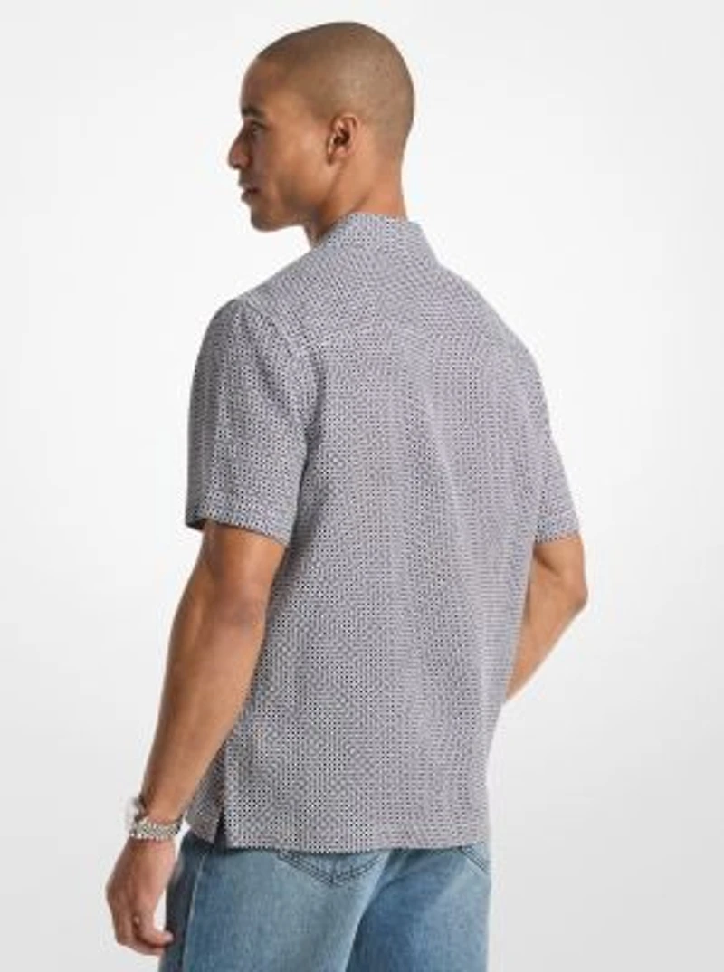 Tile Print Linen Shirt