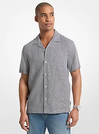 Tile Print Linen Shirt