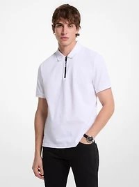 Cotton Zip-Up Polo Shirt
