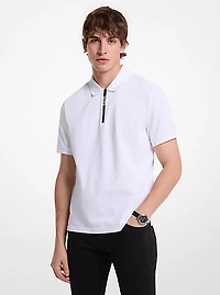 Cotton Zip-Up Polo Shirt