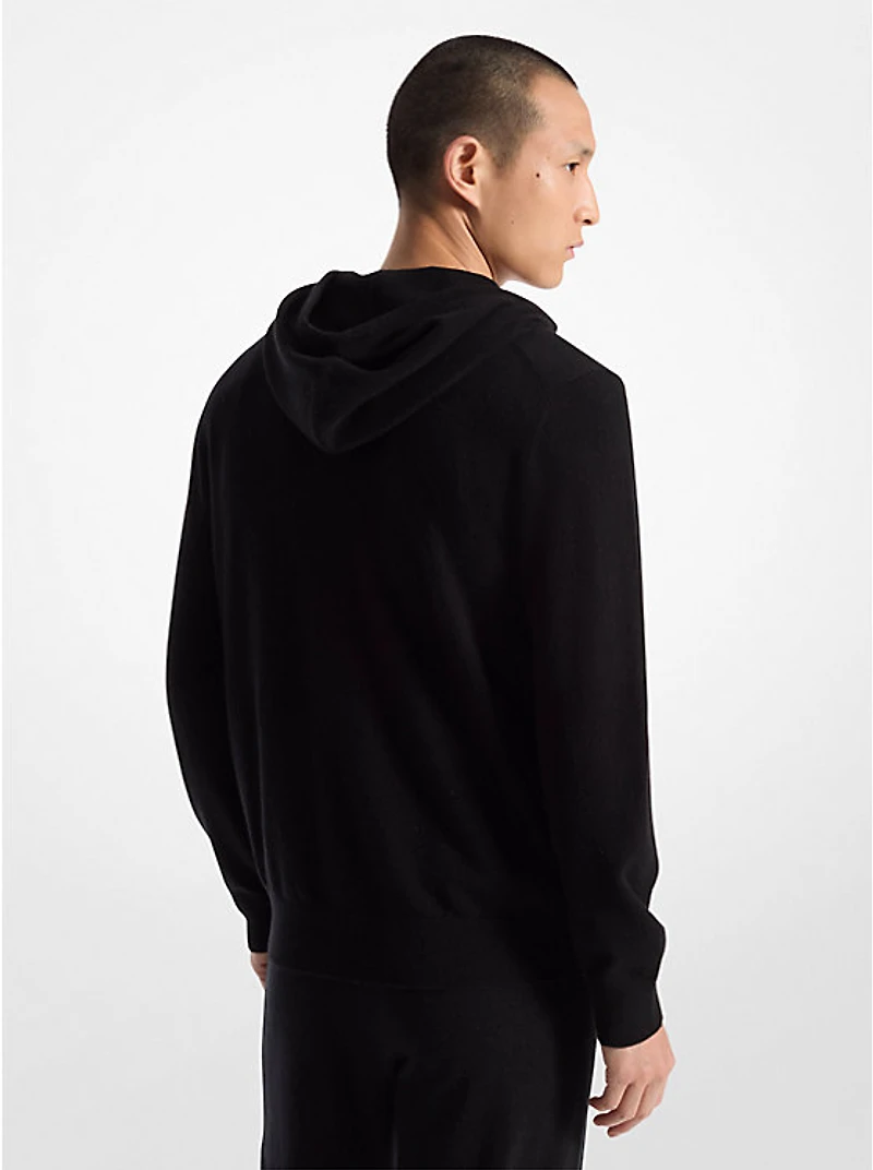 Wool and Cashmere Blend Zip-Up Hoodie