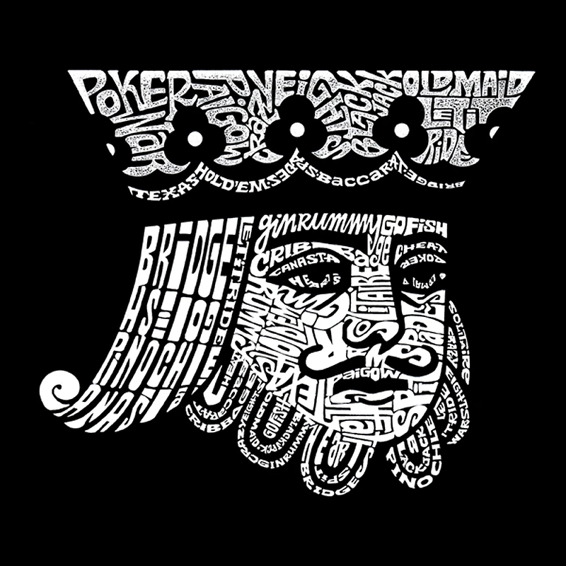 LA Pop Art Men's King of Spades Word T-Shirt
