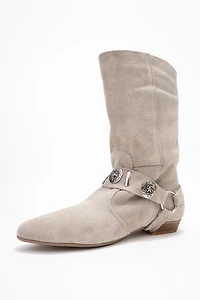 Forever & Always Womens Selora Leather Buckle Western Boots
