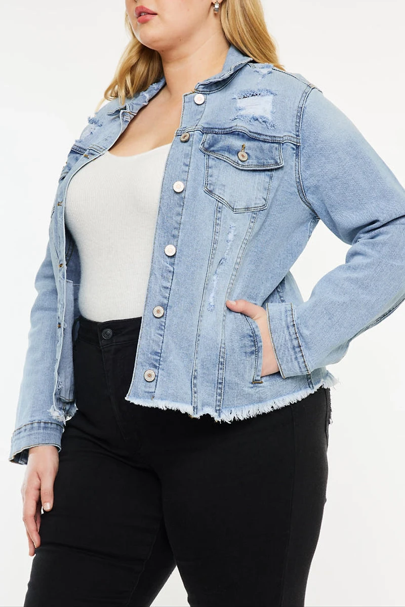 KanCan Women's Plus Denim Jacket Loren