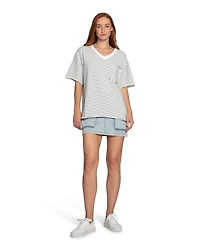 Belle & Bloom Womens Brave Soul Oversized Striped T-Shirt