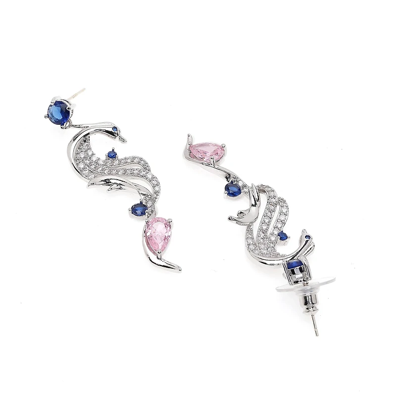 AGP PARIS Womens Curvy Bird Drop Earrings