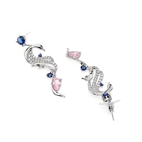 AGP PARIS Womens Curvy Bird Drop Earrings