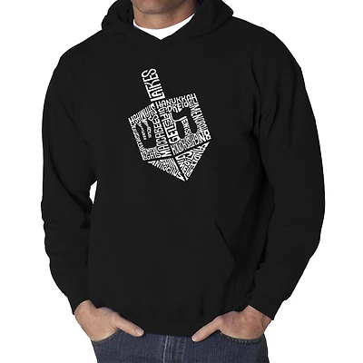 LA Pop Art Hanukkah Dreidel - Men's Word Hooded Sweatshirt