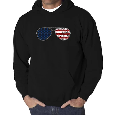LA Pop Art Americana Sunglasses - Men's Word Hooded Sweatshirt