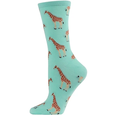 MeMoi Giraffes Bamboo Blend Crew Socks