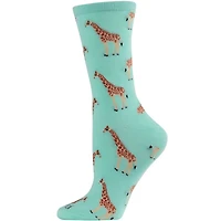 MeMoi Giraffes Bamboo Blend Crew Socks