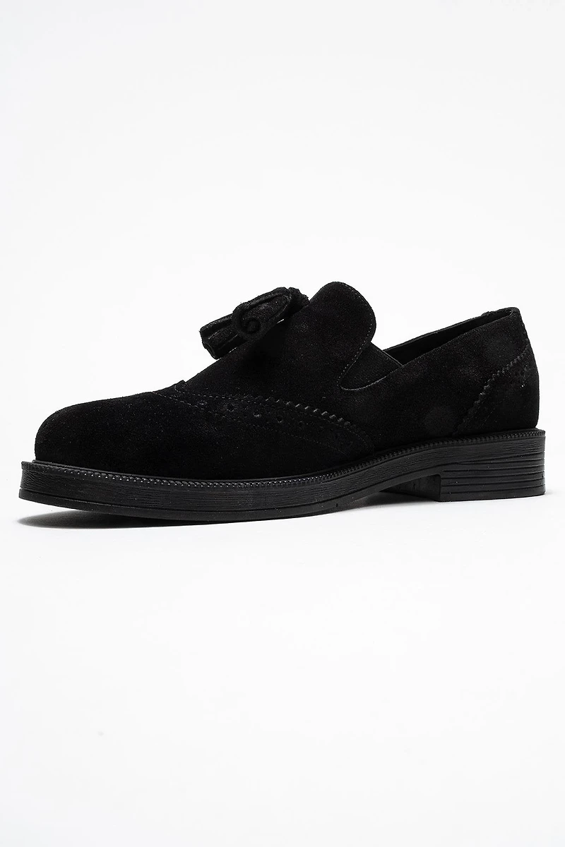 Forever & Always Womens Alex Leather Tassel Loafers