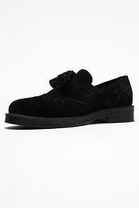 Forever & Always Womens Alex Leather Tassel Loafers
