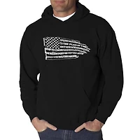 LA Pop Art Pledge of Allegiance Flag - Men's Word Hooded Sweatshirt