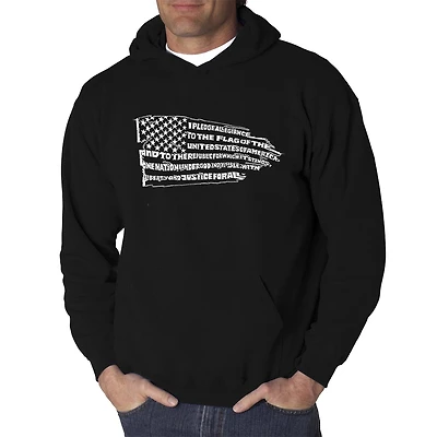 LA Pop Art Pledge of Allegiance Flag - Men's Word Hooded Sweatshirt