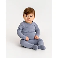 MeMoi Baby and Toddler Crossover-Neckline Stretch Modal Footie