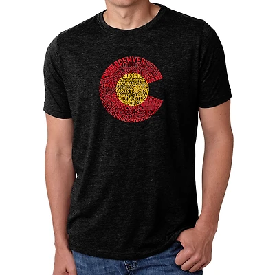 LA Pop Art Men's Cotton/Poly Word T-Shirt - Colorado