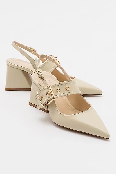 Prologue Shoes Womens Nepido Pointed Toe Block Heel Pump