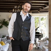 Gioberti Men's 5 Button Faux Leather Vest