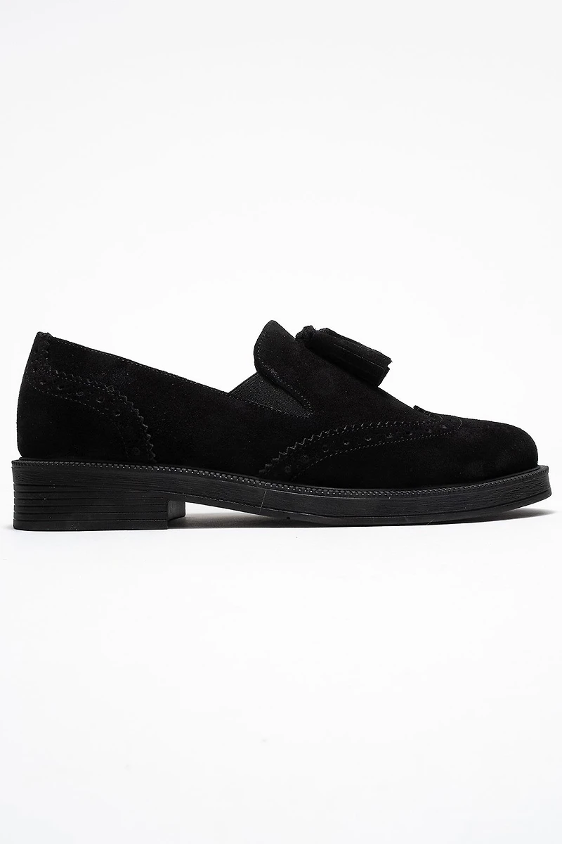 Forever & Always Womens Alex Leather Tassel Loafers