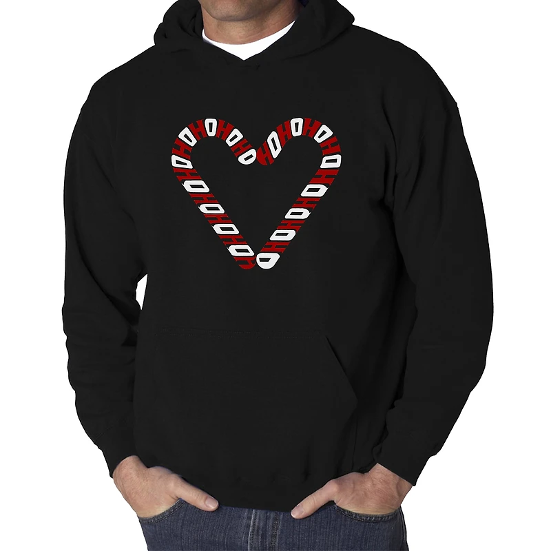 LA Pop Art Candy Canes - Men's Word Hooded Sweatshirt