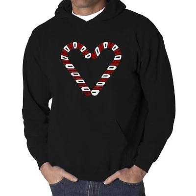 LA Pop Art Candy Canes - Men's Word Hooded Sweatshirt