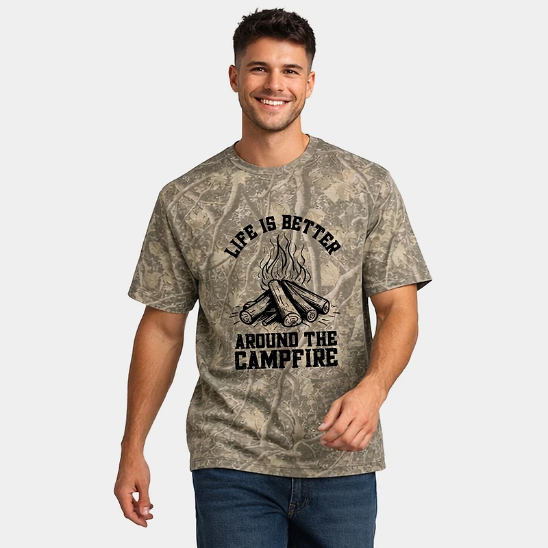 Simply Sage Market - Life Is Better Around The Campfire Distressed Men's Heavyweight Crew