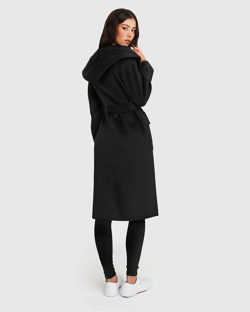 Belle & Bloom Womens Runaway Wool Blend Robe Coat