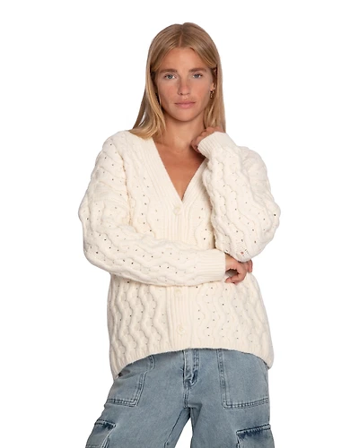 Belle & Bloom Womens Sugar Plum Chunky Cardigan
