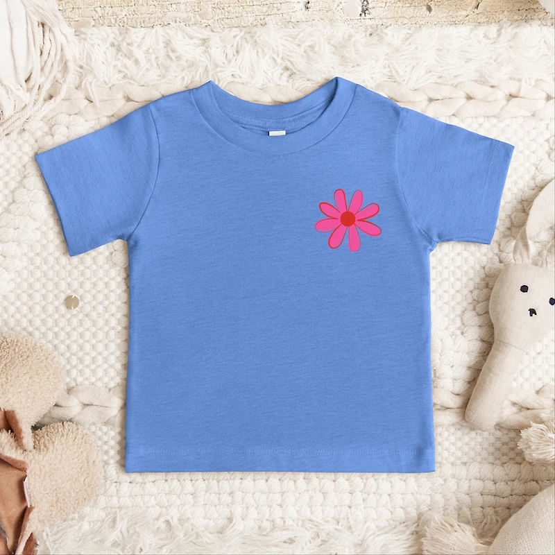 The Juniper Shop - Happy Vibes Flower Toddler Short Sleeve Graphic T-Shirt