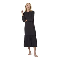 MeMoi Women's Modal Blend Floral Trim Ruffled Lounge and Night Gown
