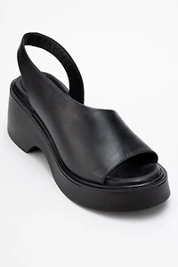 Forever & Always Womens ROY Leather Wedge Sandals