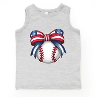 The Juniper Shop - Coquette Patriotic Baseball Youth Tank Top
