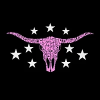 LA Pop Art Cowgirl Cowskull - Women's Word Crewneck Sweatshirt