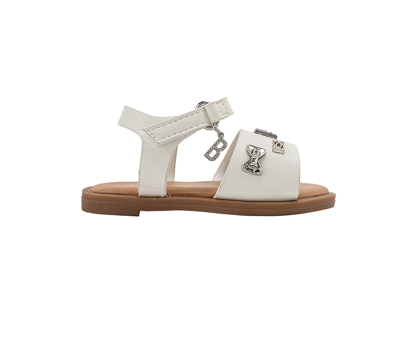 bebe Toddler Girl's’ Fashion Sandals - Dressy Shoes with Decorative Metal Charm
