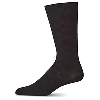 MeMoi Men's Bamboo Blend Solid Checkerboard Crew Socks