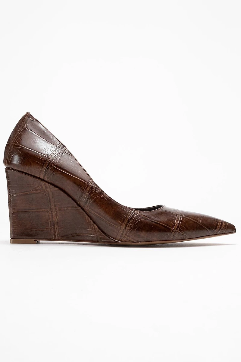 Prologue Shoes Womens Puera Pointed Toe Wedge Pump