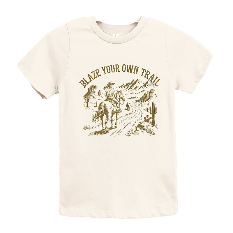 The Juniper Shop - Blaze Your Own Trail Cowgirl Youth Short Sleeve Graphic T-Shirt