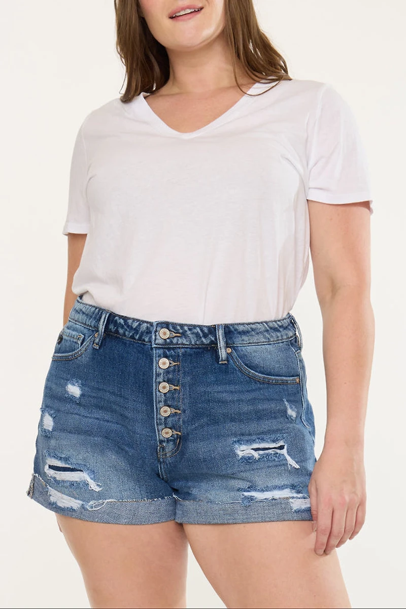 KanCan Women's Plus Ultra High Rise Shorts Lyric
