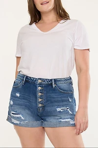 KanCan Women's Plus Ultra High Rise Shorts Lyric