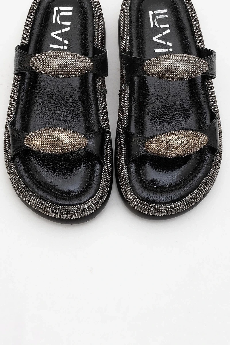 Prologue Shoes Womens Finery Embellished Platform Slide