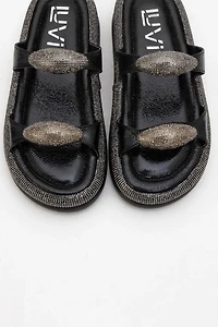 Prologue Shoes Womens Finery Embellished Platform Slide