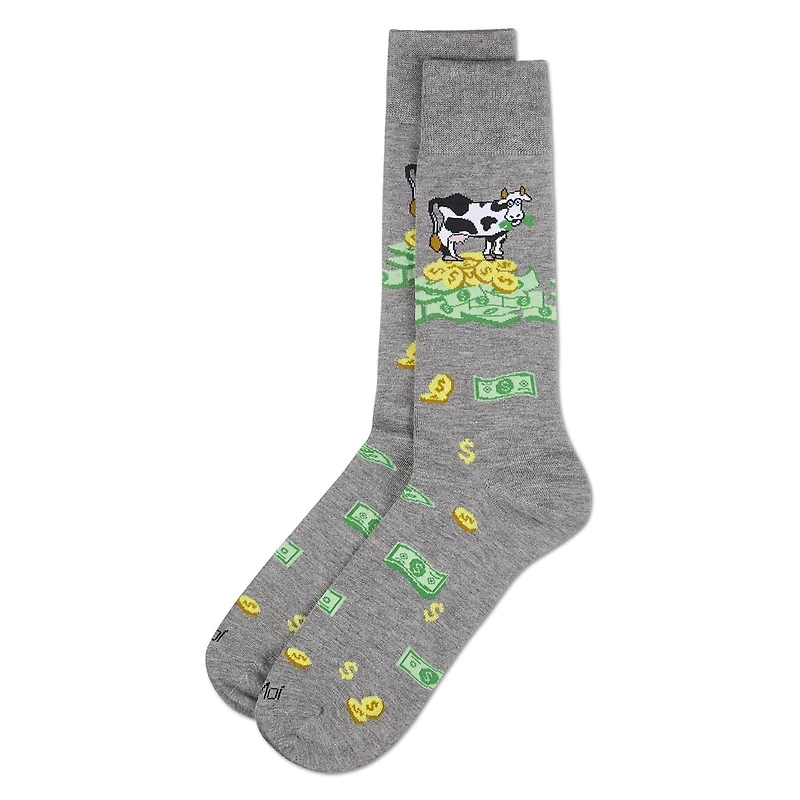 MeMoi Men's Cash Cow Rayon From Bamboo Crew Socks