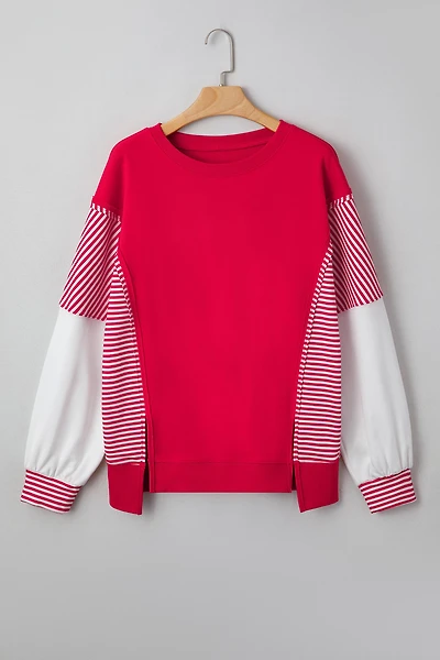 Threaded Pear Women's Aaliyah Patchwork Sleeve Colorblock Sweatshirt