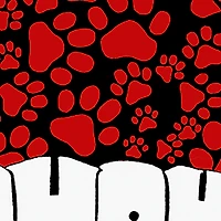 LA Pop Art Men's Paw Print Santa Hat Graphic T-Shirt