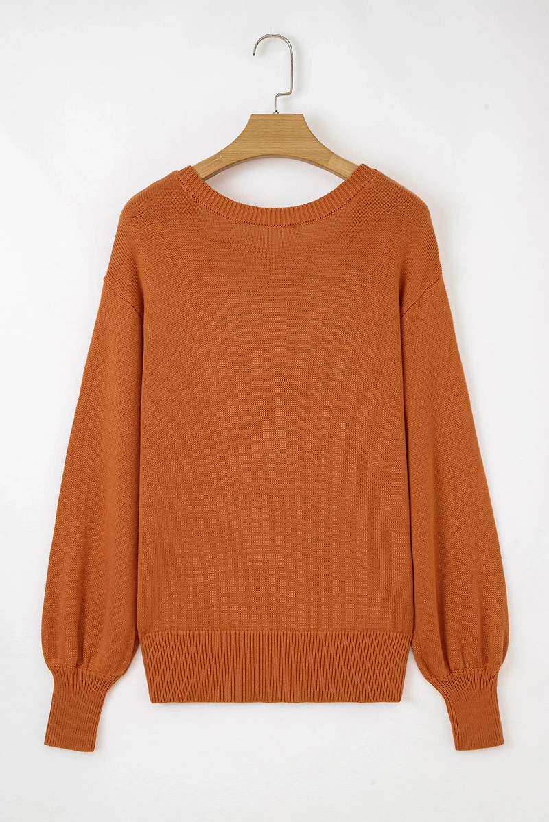 Threaded Pear Women's Abigail Trim Drop Shoulder Sweater