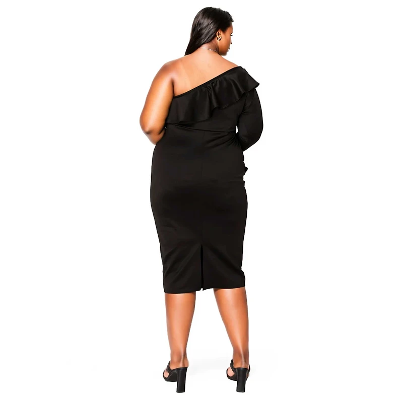 L I V D Women's Plus Val Ruffled Bodycon Dress